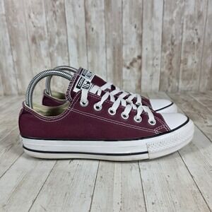 Converse All Star Maroon Low Top Canvas Sneakers Women's Size 7 Casual Shoes‎